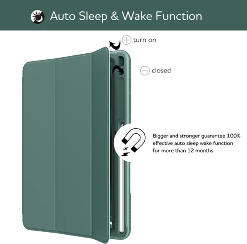 Miniatura 6 de SURITCH Protector de pantalla integrado, soporte para lápices, apagado y encendido automático, funda de piel ligera de cuerpo completo con soporte