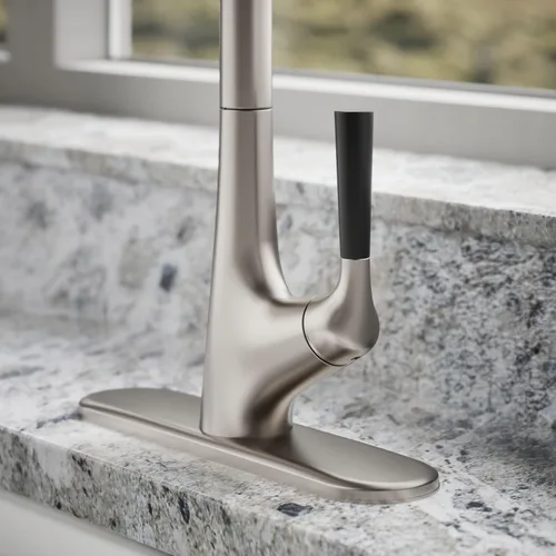 Miniatura 6 de Kohler K-R562-SD-VS Llave para cocina, funciona hacia abajo. Viene con despachador de jabón o loción. Hecha de inoxidable brilloso