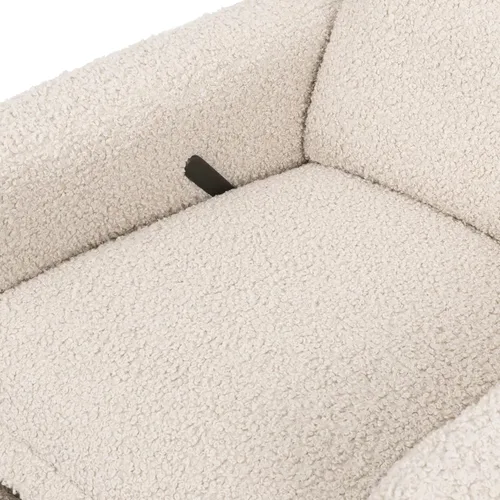 Miniatura 6 de Babyletto Cali Flange reclinable y planeador giratorio en lazo de peluche almendra, certificado Greenguard Gold y CertiPUR-US