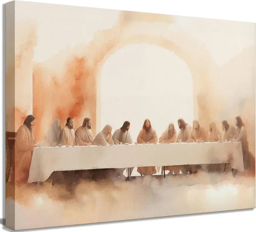Lienzo decorativo de la última cena para pared, historia bíblica, Jesús cristiano y doce apóstoles, pintura para decoración de pared, póster