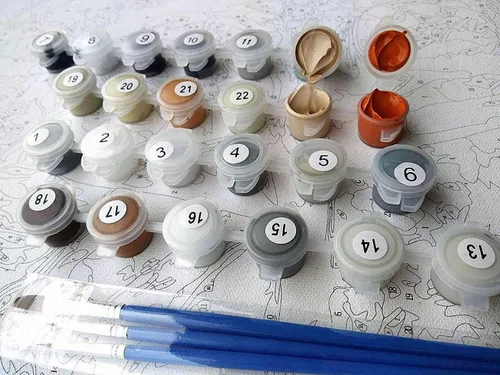 Miniatura 3 de MOJIU Kit de pintura por números para adultos, incluye pinceles, pinturas y lienzo numerado, marco de madera, 16 x 20 pulgadas, ideal para adultos