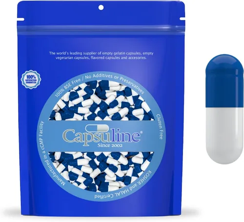 Miniatura 11 de Capsuline Tamaño 00 – Cápsulas de gelatina vacías transparentes – Cápsulas vacías de gel – Relleno de cápsula de píldora bovina pura – Cápsulas