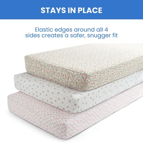 Miniatura 5 de Delta Children Mantas de Recepción para Bebé de Franela 100% Algodón para Niñas y Niños – 30x30 Pulgadas (Paquete de 2), Floral Rosa