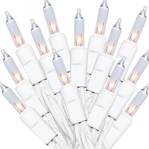 Miniatura 3 de MULTI-SPARKING Guirnalda de luces de Navidad rosadas, 35 unidades, incandescentes, mini luces de Navidad rosadas para árboles pequeños