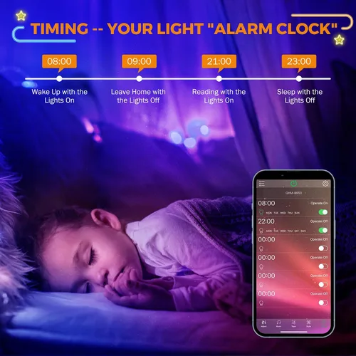 Miniatura 4 de BEAMNOVA Luces LED RGB LED de 100 pies para negocios, kit de tiras de luces, control remoto, control de aplicación móvil Bluetooth, fuente