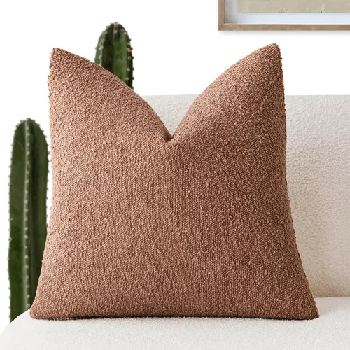Miniatura 15 de Foindtower Fundas de almohada decorativas con textura de boucle, fundas de almohada sólidas, neutrales, suaves y acogedoras para silla, sofá