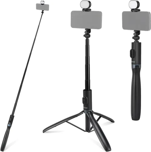 Miniatura 10 de NEEWER Basics Trípode selfie stick de 150 cm compatible con iPhone, cámara DLSR, Canon, Sony, pequeño soporte de mesa de metal portátil