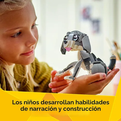Miniatura 5 de LEGO Creator 3 en 1 Juguete de Gato Juguetón - Juguete de Construcción con 3 Opciones de Construcción, Gato, Perro o Paloma - Regalo de Cumpleaños
