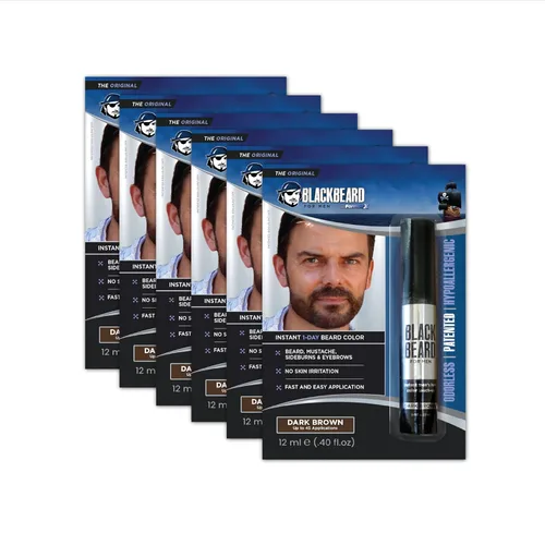 Miniatura 19 de Blackbeard for Men Color instantáneo para barba, bigote, cejas y patillas para todo el día, alternativa temporal e hipoalergénica al tinte para Negro