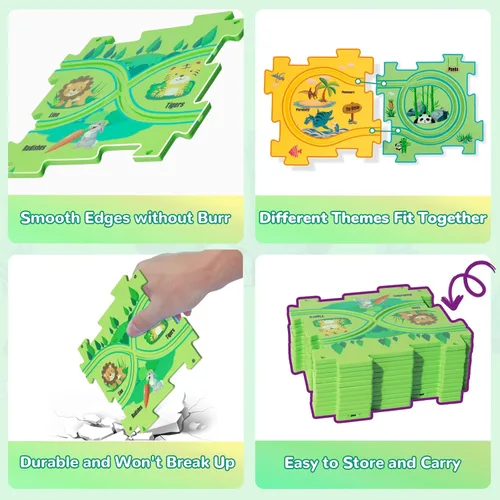 Miniatura 4 de YOOYID Puzzle Racer - Juego de pistas de coche para niños, juguetes para niños de 3 a 5, juguetes para niños de 3, 4, 5, 6 años, juguetes