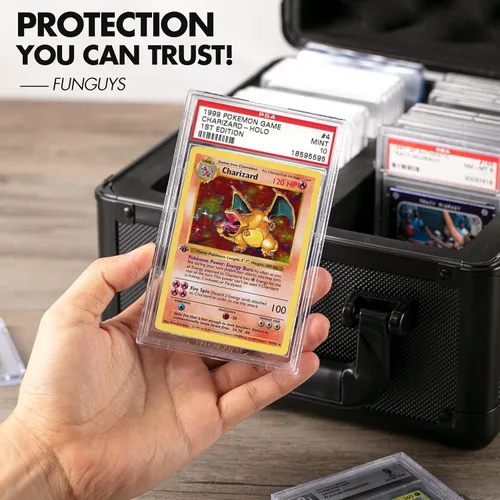 Miniatura 6 de FunGuys Caja de Almacenamiento de Tarjetas Graduadas, Estuche de Tarjetas Coleccionables para Tarjetas Pokémon Graduadas PSA, Cajas de Negro y negro