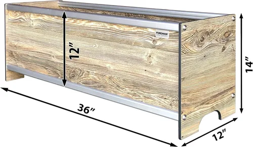 Miniatura 2 de Foreman Cama de jardín elevada (36 x 12 x 14 pulgadas) resistente a la intemperie, maceta para exteriores con drenaje para camas de verduras