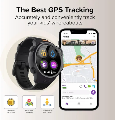 Miniatura 3 de myFirst Fone R2 (Versión de Norteamérica) Reloj inteligente para niños con eSIM, videollamadas, mensajería, seguimiento GPS en tiempo real, botón