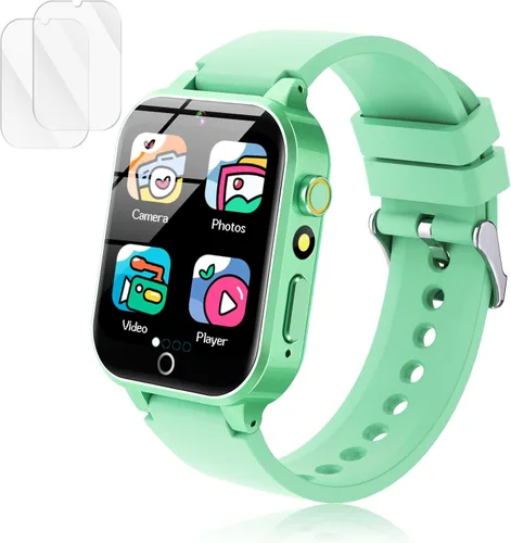 Miniatura 14 de Luyiilo Reloj inteligente para niños, reloj inteligente para niños, juguetes con 26 juegos de rompecabezas, pantalla táctil, cámara HD, reloj
