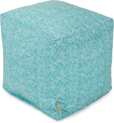 Miniatura 8 de Majestic Home Goods South West - Puf otomano para interiores y exteriores, 17 pulgadas de largo x 17 pulgadas de ancho x 17 pulgadas de alto, azul