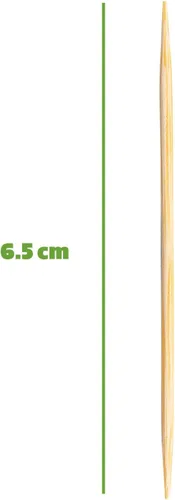 Miniatura 2 de Comfy Package [1500 unidades] Palillos de dientes de bambú de madera, palillos redondos de doble punta de madera, palillos de dientes