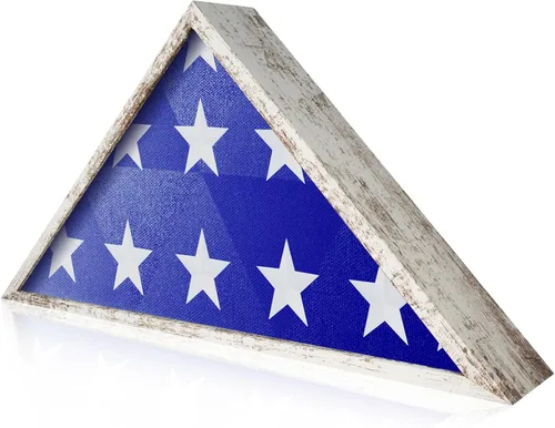 Miniatura 13 de ASmileIndeep Vitrina de bandera – Caja de sombra de bandera fúnebre y militar de 5' x 9.5' con vidrio templado HD y montaje en pared, marco
