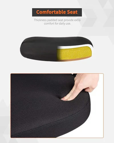 Miniatura 5 de Silla de oficina en casa, silla ergonómica de escritorio con respaldo medio, silla de computadora de malla, soporte lumbar, cómoda, ejecutiva