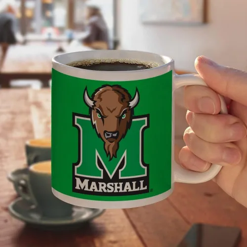 Miniatura 4 de Taza de cerámica con logotipo principal de Marshall, tazas originales para regalo para café, té y bebidas calientes, 11 oz, blanca
