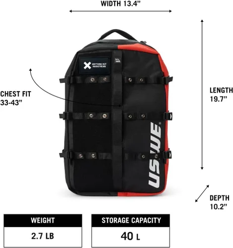 Miniatura 3 de USWE Buddy Athlete Gear Pack, bolsas de lona para almacenar artículos deportivos, esenciales, ideal para viajes, gimnasio, entrenamiento y más