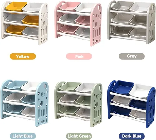 Miniatura 7 de Wohh - Organizador de almacenamiento de juguetes para niños, organizador de almacenamiento para libros y juguetes con 6 contenedores multiusos