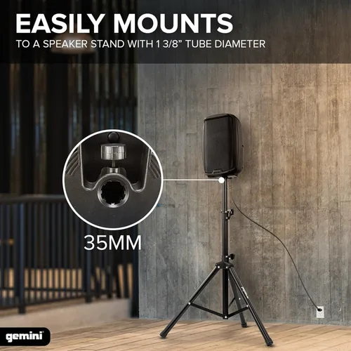 Miniatura 5 de Gemini - Altavoz PA alimentado de 500 W de 8 pulgadas, monitor de suelo activo ligero con ecualizador, entradas de micrófono/línea, gabinete