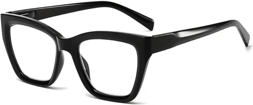 Lentes de lectura cuadrados para mujer, marco moderno de borde completo, lectores de bloqueo de luz azul, lente transparente, bisagra de resorte