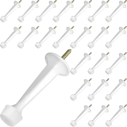 Miniatura 8 de Chumia Paquete de 24 topes de puerta rígidos sólidos resistentes, topes de puerta de 3 pulgadas con punta de goma suave mate para proteger la parte