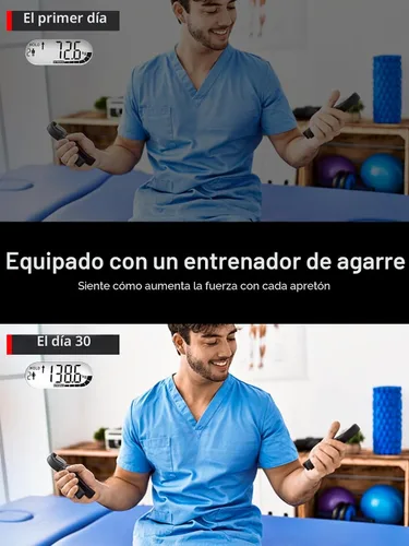 Miniatura 7 de Probador y entrenador de fuerza de agarre - Dinamometro electrónico de mano de 400lbs/180kg y fortalecedor de agarre con resistencia ajustable