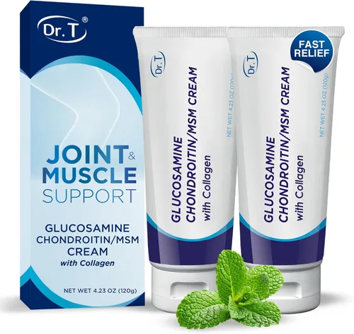 Dr. T Crema de condroitina de glucosamina, fórmula prémium con MSM y colágeno para molestias articulares y musculares, mantiene la fuerza articular,