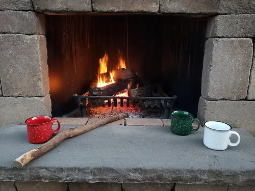 Miniatura 7 de Taza de café de cerámica de 14 onzas (juego de 4), color azul con acabado moteado, taza duradera de pared gruesa estilo campamento para exteriores