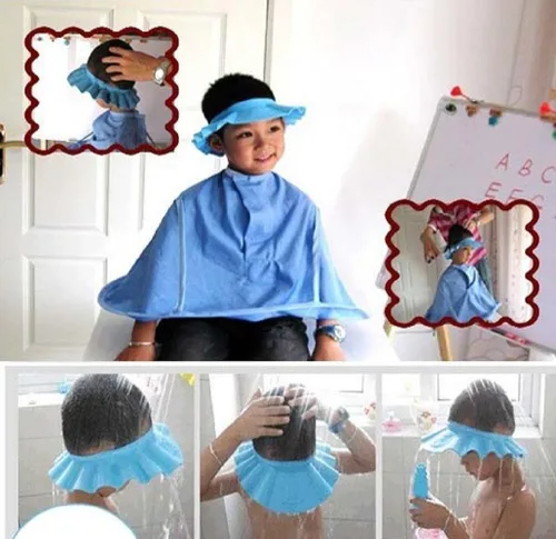 Miniatura 5 de Baby Safe Shampoo Shower Bath Protection Soft Shower Cap Hat Wash Hair Shield para niños (amarillo)
