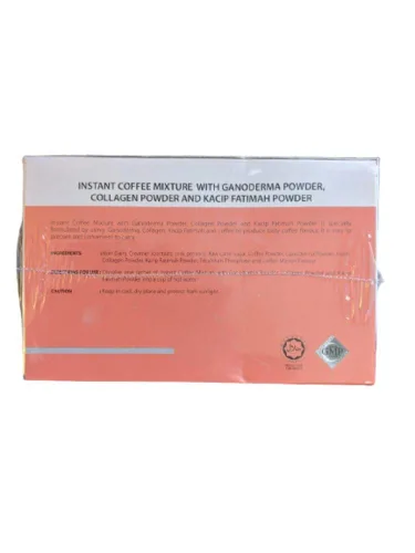 Miniatura 3 de Diamond Interest Cabello saludable Piel y Uñas Café con Ganoderma, Colágeno y Kacip Fahtima (estuche)