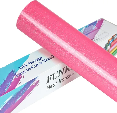 Miniatura 9 de FUNKAKA Rollos de vinilo de transferencia de calor HTV negro con purpurina, vinilo de poliuretano para planchar de 12 pulgadas x 25 pies