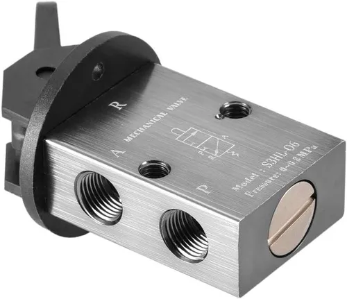 Miniatura 3 de uxcell 2 Posición 3 vías 1/8 "PT manual manual tiran la válvula mecánica del solenoide neumático, S3HL-06