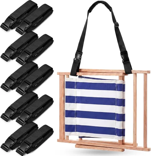 Miniatura 11 de Sanwuta Correa de transporte ajustable para silla de playa, correas para silla de camping, plegables, para playa, mochilero, bicicletas plegables