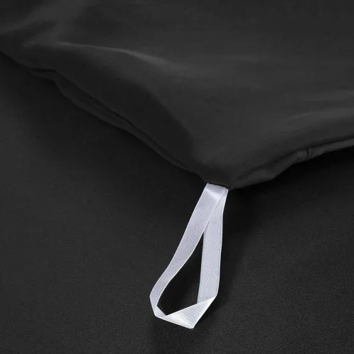 Miniatura 3 de LilySilk Juego de sábanas de seda negra de 4 piezas de 22 momme - Funda de edredón y 2 fundas de almohada - Certificado Oeko-TEX, juegos de ropa