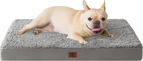 Miniatura 53 de EHEYCIGA Cama ortopédica de espuma para perros grandes, 35 pulgadas de largo x 23 pulgadas de ancho x 3.5 pulgadas de alto, gris claro