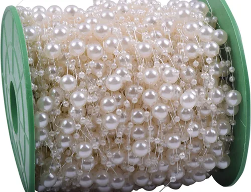 Miniatura 15 de KAOYOO Cadena de 200 pies de cuentas de perlas artificiales, guirnalda de perlas con adorno perlado (Aguamarina AB)