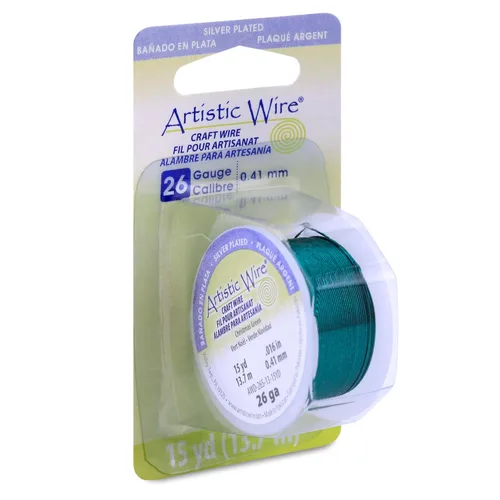 Miniatura 62 de Artistic Wire Alambre de Cobre Coloreado Plateado en Plata Resistente al Deslustre para Manualidades y Envolver Joyería, Resistente al Deslustre