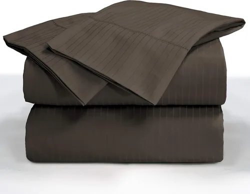 Miniatura 7 de Blue Ridge Home Fashions Juego de sábanas de algodón transpirable de 1000 hilos, tamaño California King, paja-4 piezas a rayas Paja-4pc-rayas