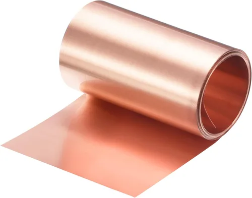 Miniatura 54 de uxcell Rollo de lámina de cobre de 78.740 in x 0.394 in x 0.001 in, 99.9% de tira de cobre puro de cobre intermitente placa de lámina de metal