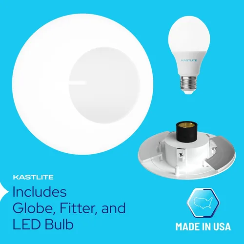Miniatura 2 de KASTLITE Accesorio de iluminación combinado de poste de lámpara Lente acrílica blanca de 14 pulgadas con clips de ala de ajuste blancos Se