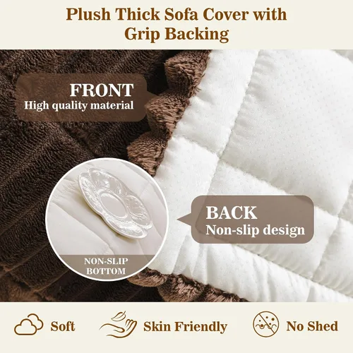 Miniatura 5 de MYSKY HOME Fundas de sofá para sofá de 2 cojines, funda de sofá para perros, fundas de sofá para mascotas lavables, fundas de sofá suaves