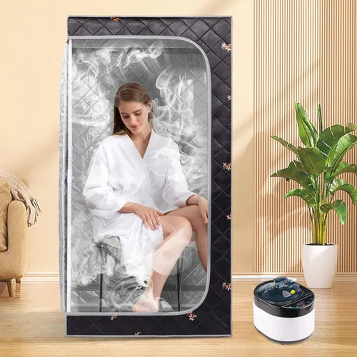 Miniatura 4 de ZONEMEL - Sauna de vapor portátil de tamaño completo, spa personal para el hogar, vaporizador de 4 litros de 1500 vatios con control remoto, Grúa 1