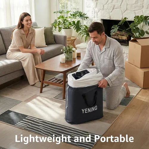 Miniatura 6 de Colchón de aire YENING tamaño queen con bomba incorporada, cama hinchable elevada, colchón hinchable resistente con cama de aire de 18 pulgadas