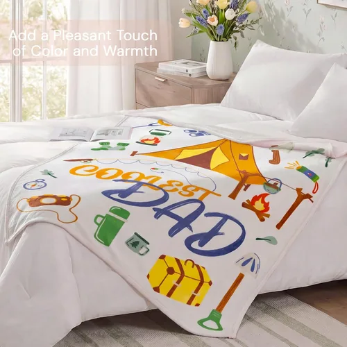 Miniatura 4 de Manta Geniospin para papá, regalo de cumpleaños de hija o hijo, manta querida para papá para Navidad, manta de franela súper suave para sofá, cama