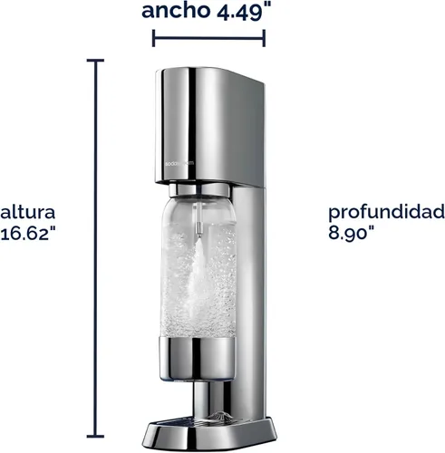 Miniatura 3 de SodaStream Enso - kit para hacer agua con gas, incluye CO2 y botella carbonatadora Acero inoxidable