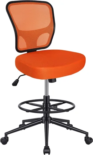 Miniatura 9 de Silla de dibujo sin brazos, silla de oficina alta, altura ajustable, respaldo alto, silla de escritorio ergonómica, taburete de dibujo, taburetes