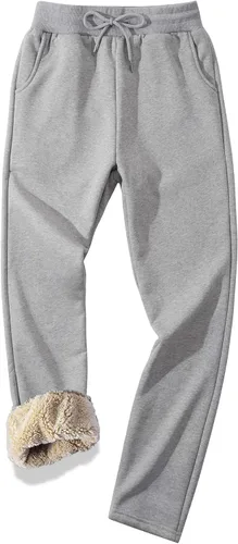 Miniatura 17 de MACHLAB Pantalones deportivos térmicos de forro polar para hombre, pantalones de chándal gruesos y cálidos para invierno